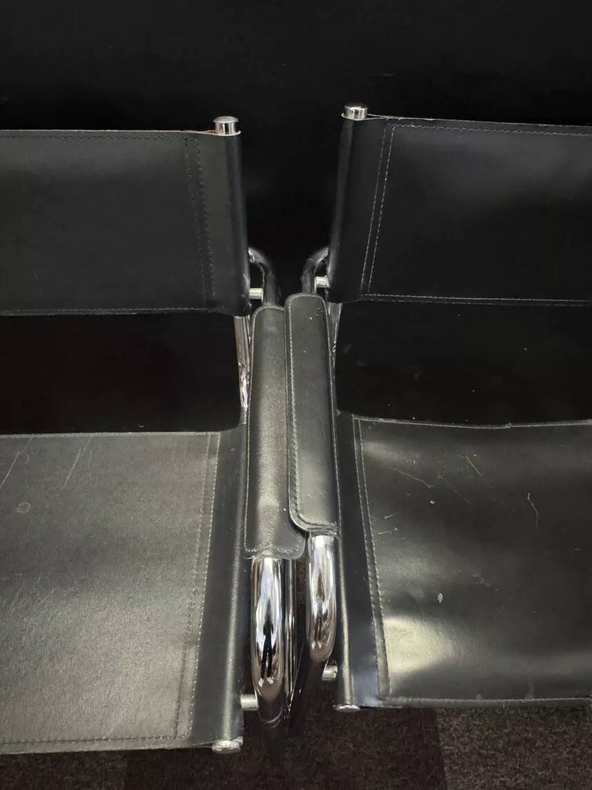 Set of 4 Armchairs in the style of Marcel Breuer – sled base