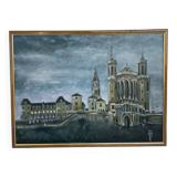 Oil painting on canvas Fourvière basilica
