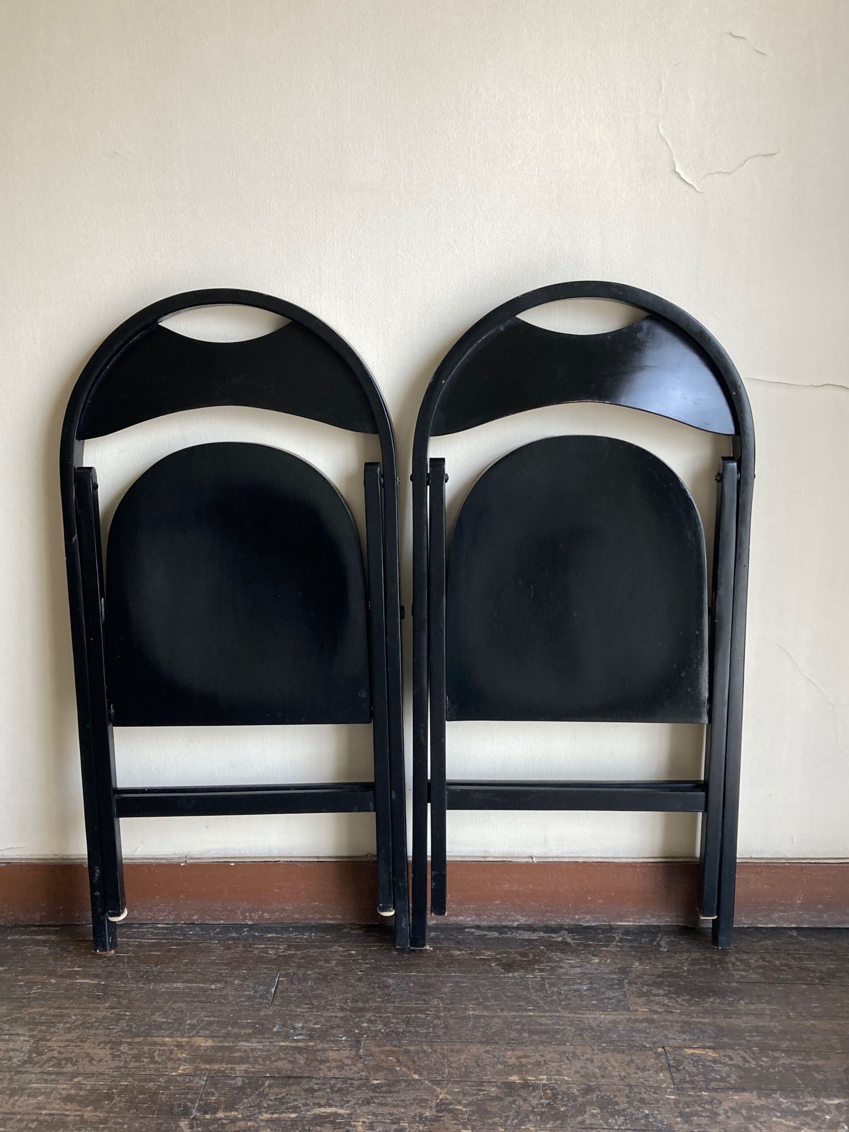 Pair of folding chairs Thonet 751 Bauhaus curved wood