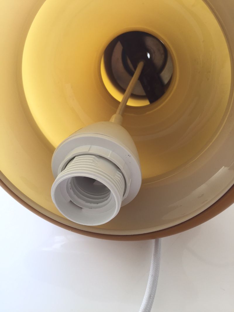 Vintage amber opaline hanging lamp 70 years
