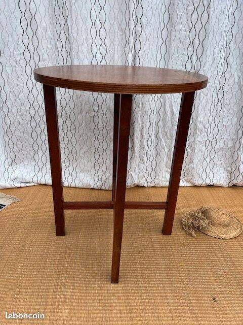 Table d'appoint haute et ronde vintage
