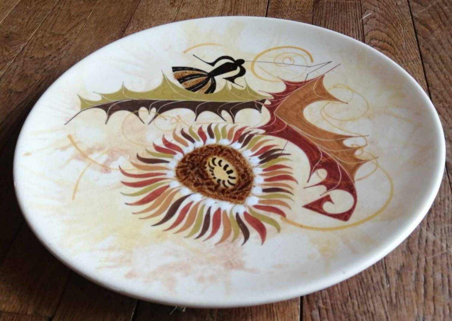 Vintage decorative dish Kerbigot ceramic 20th century