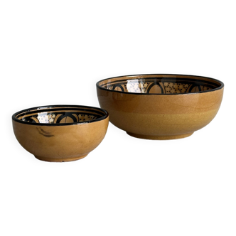 2 Moroccan ceramic bowls, hand painted decor