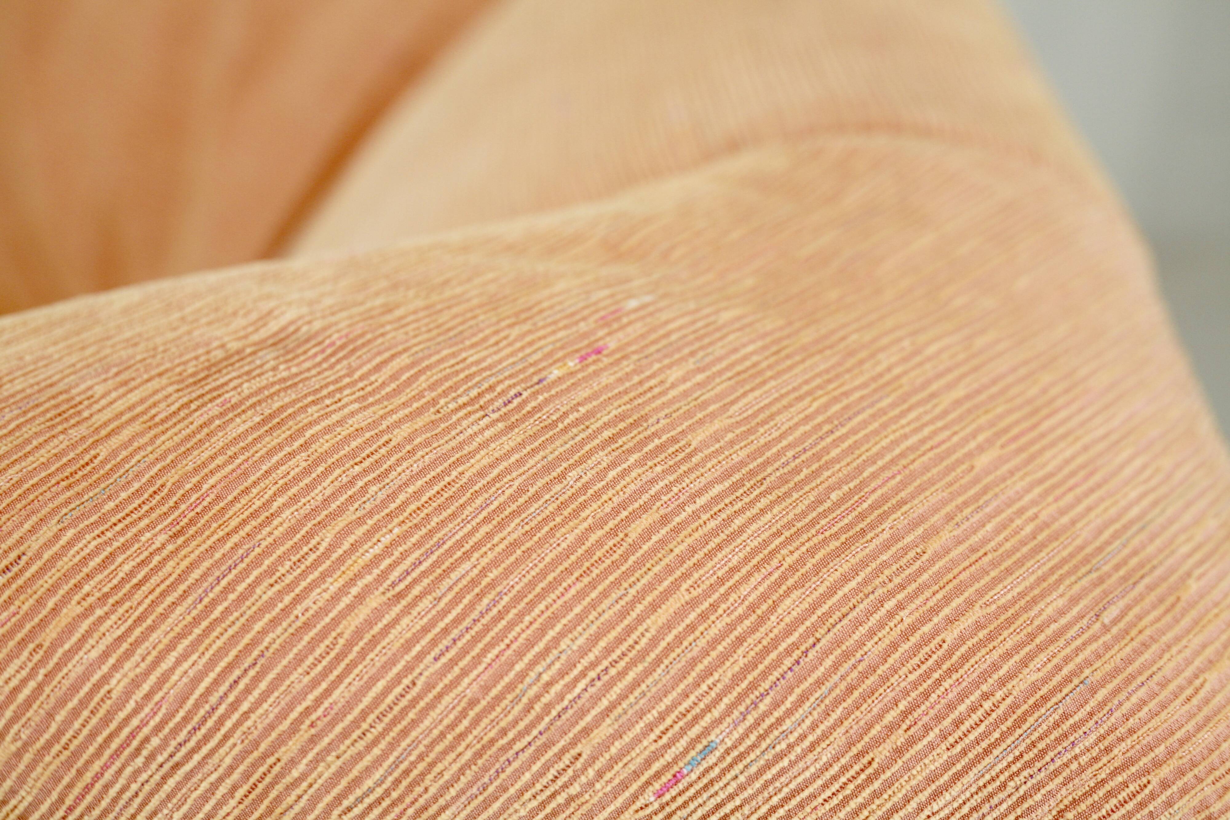 Armchair Ligne Roset, pastel orange color, France, circa 1990