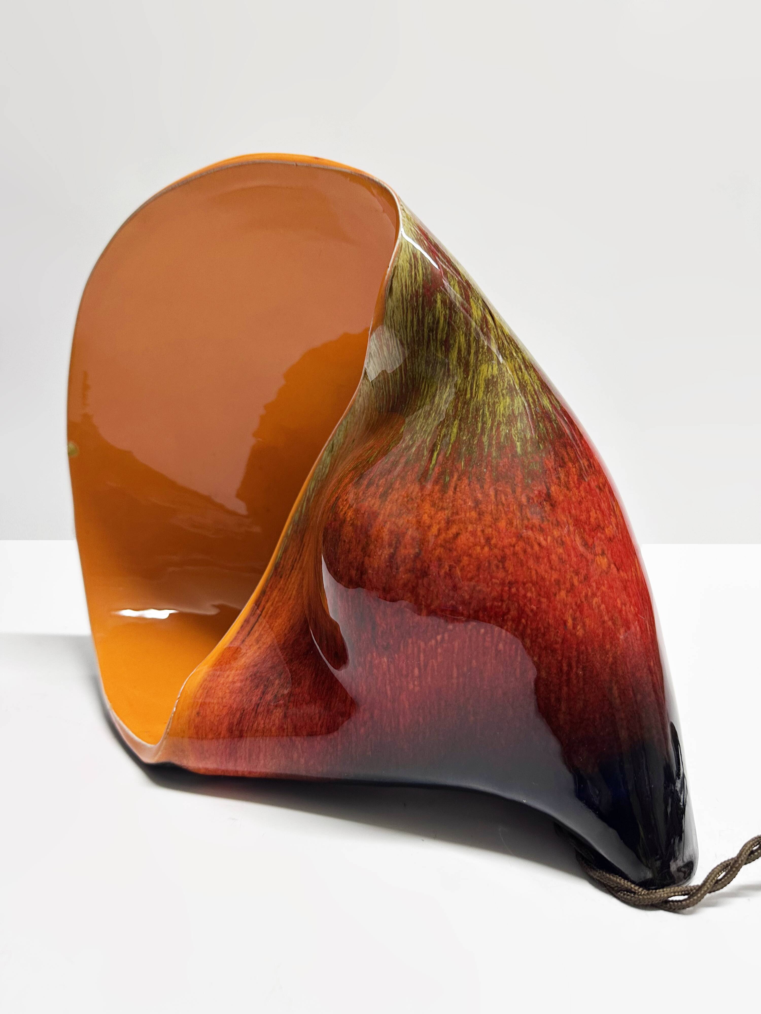 Shell lamp Vallauris in ceramic. France, 1970s.