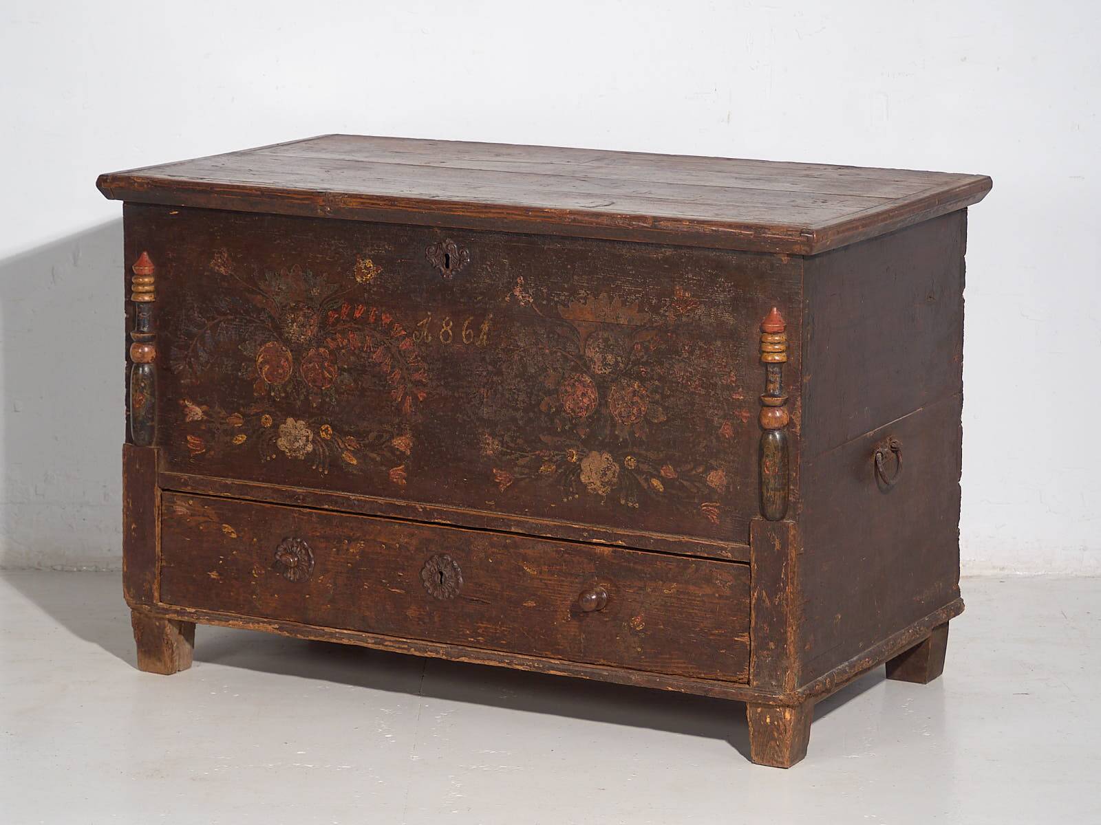 Antique storage trunk dated 1861 #23