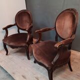 Pair of transition armchairs from the Louis XV Louis XVI eras