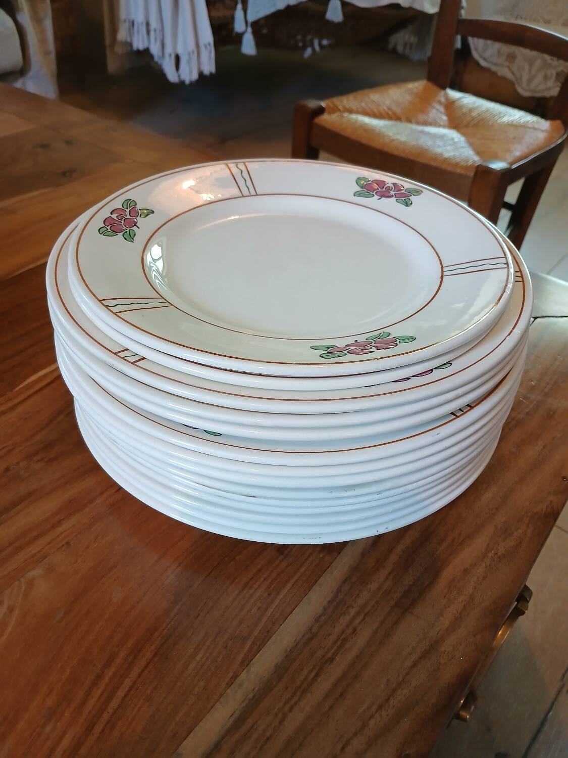 14 Terre de fer SALINS "Water Lily" plates