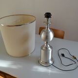 See delmas lamp 70's with fabric and metal lampshade