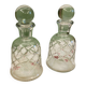 Baccarat beautiful pair of cut crystal carafes with crossed bevels | decanter