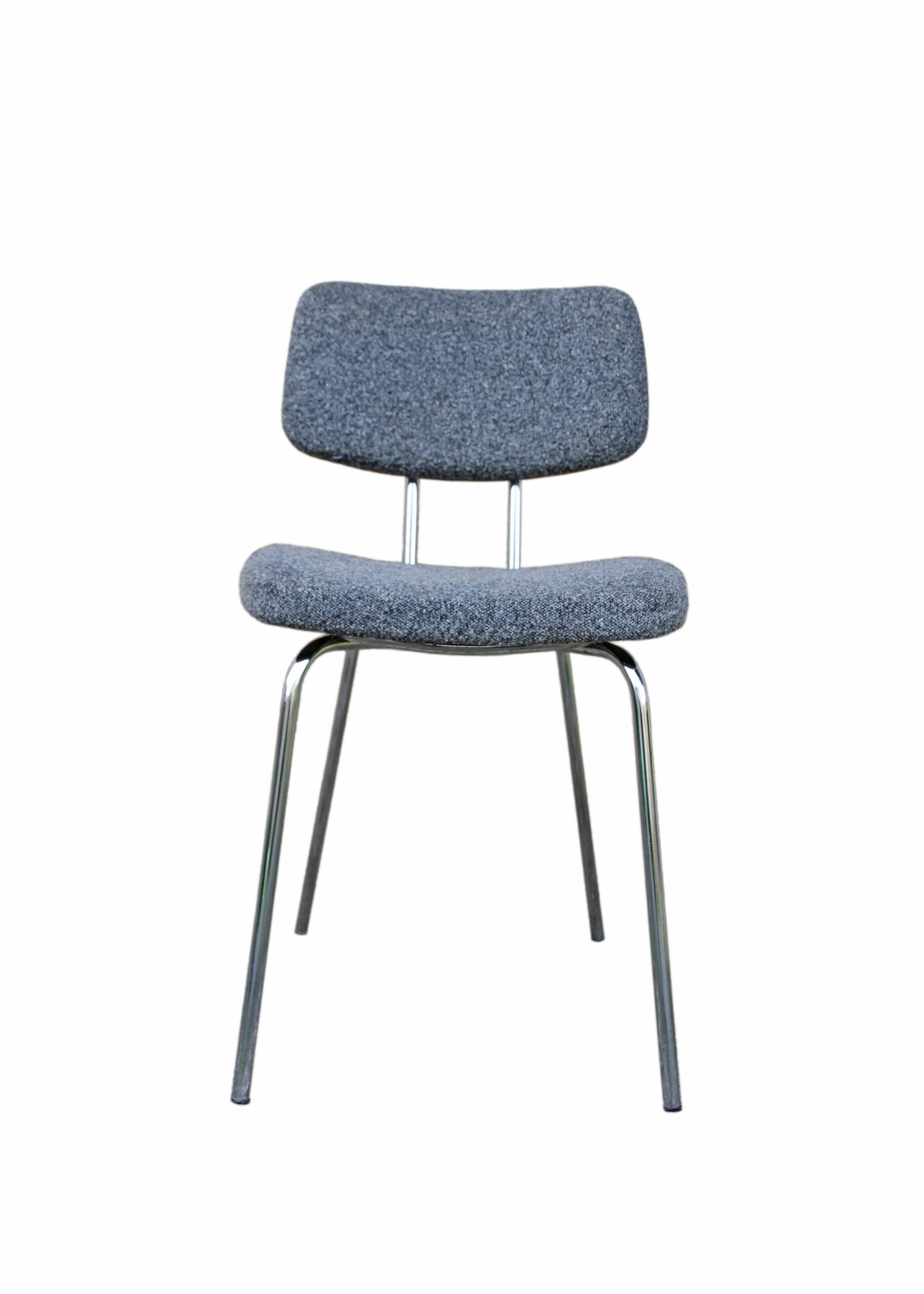 Vintage gray stainless steel tube office chair