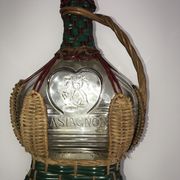 Carafe en verre Castagnon recouverte d'osier avec boite à musique