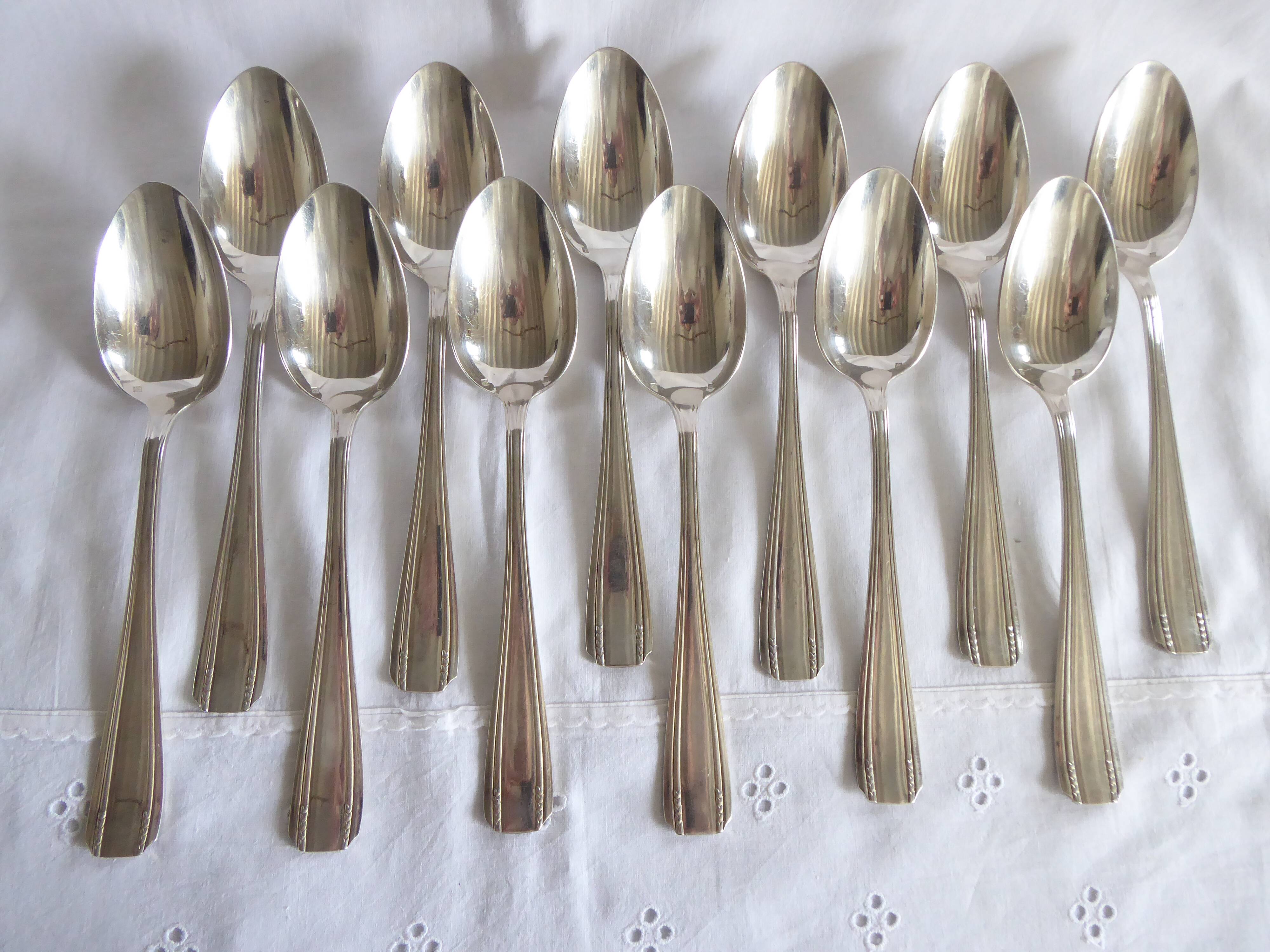 Orbrille JB silver metal cutlery set 37 pieces