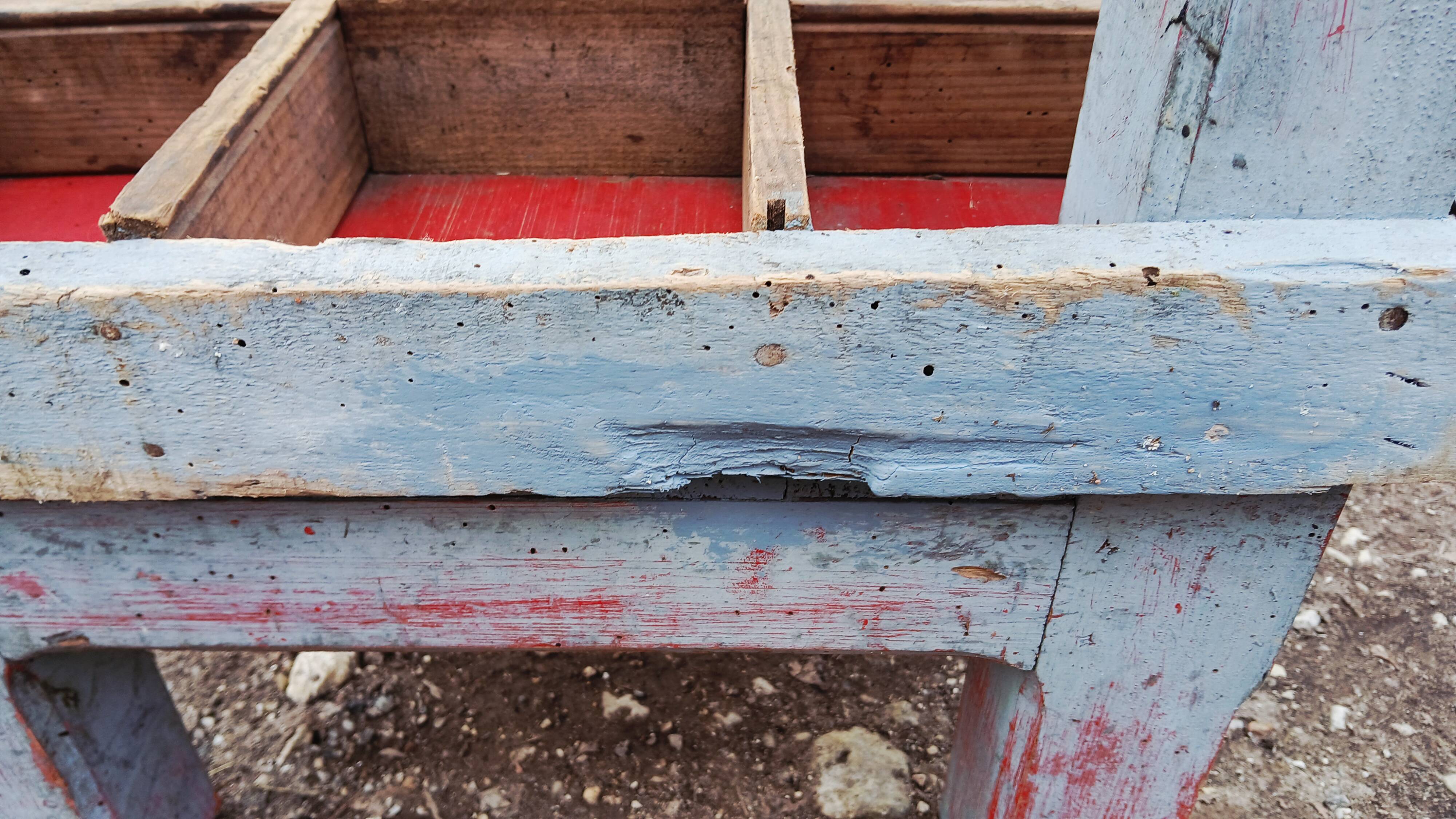 Small old garage workbench