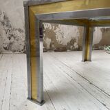 Table basse chrome laiton