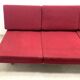 Beech sofa bed & red fabric by Drevotar Czech vintage 1960s