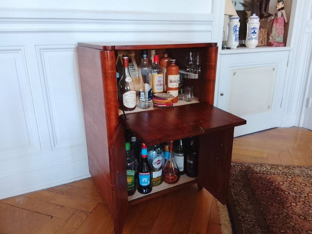 Antique bar cabinet on wheels