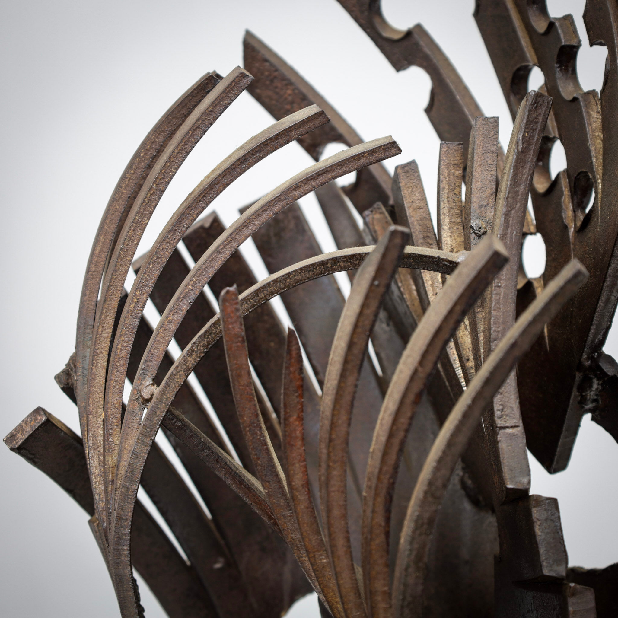 Brutalist abstract iron sculpture, signed CH, Netherlands, 1960s