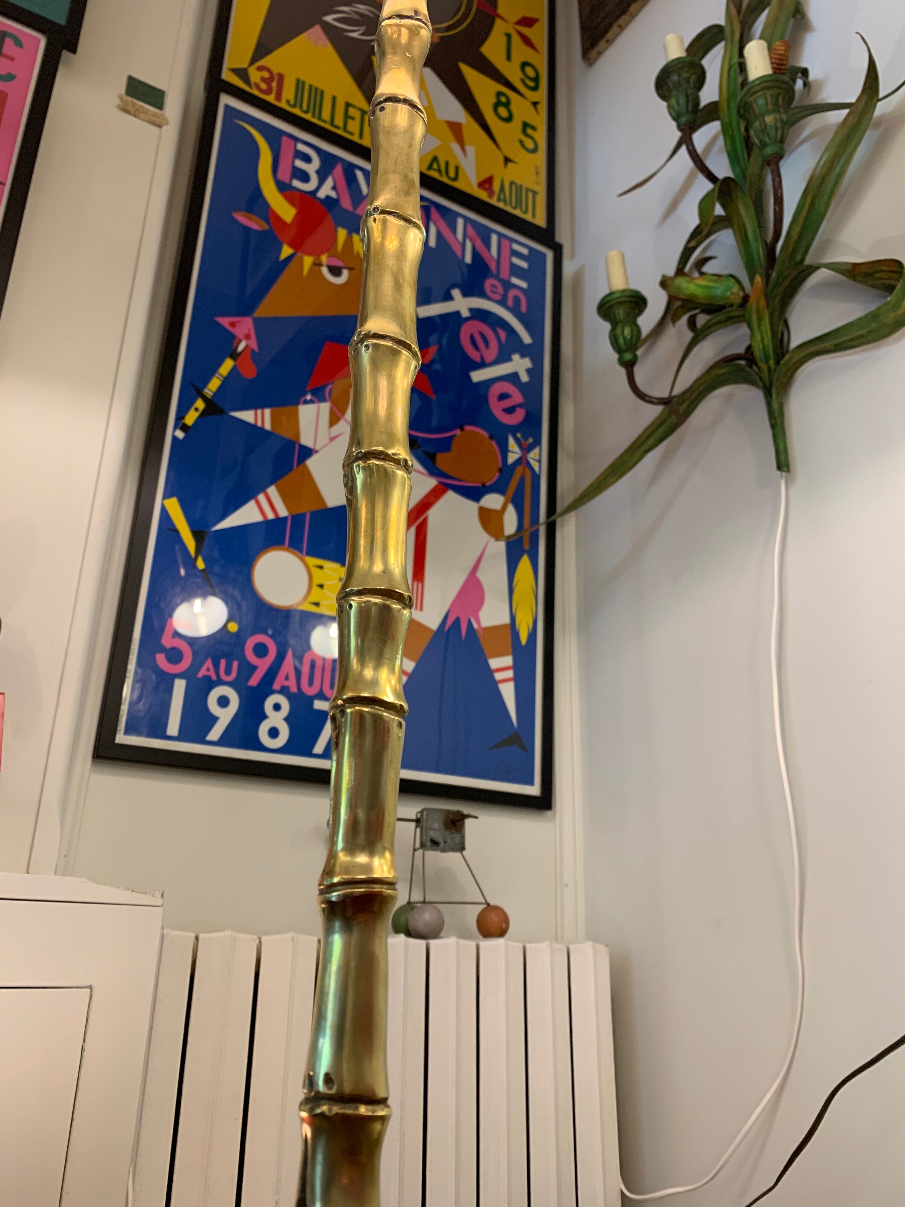 Bamboo bronze  lamp 1950