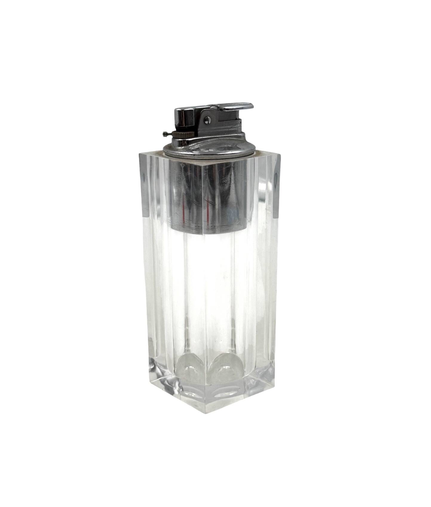 Briquet de table en Lucite transparent, Italie années 1970