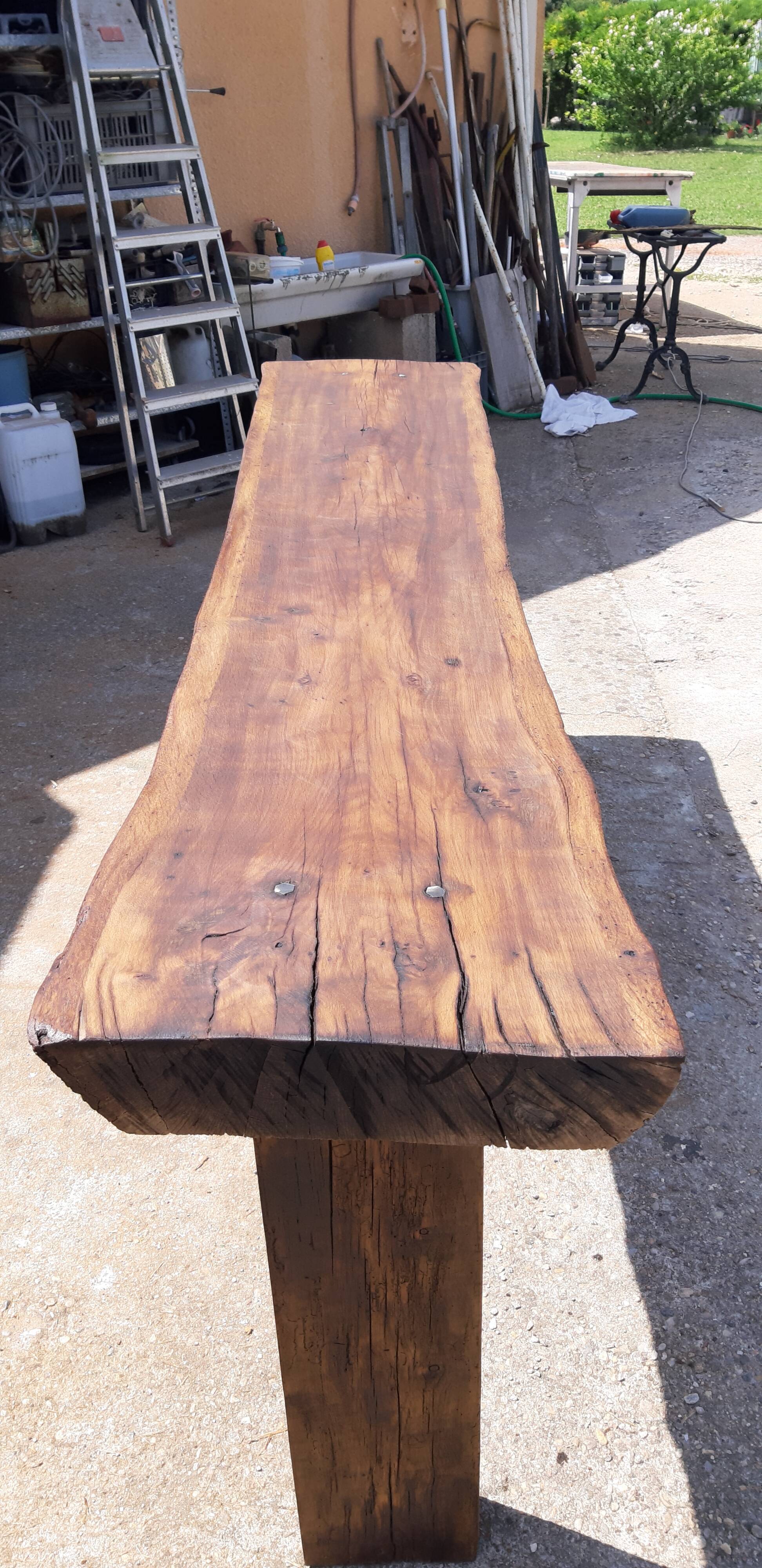 Industrial wood console