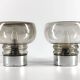 Pair of vintage 70s lamps in smoked glass – retro design lighting