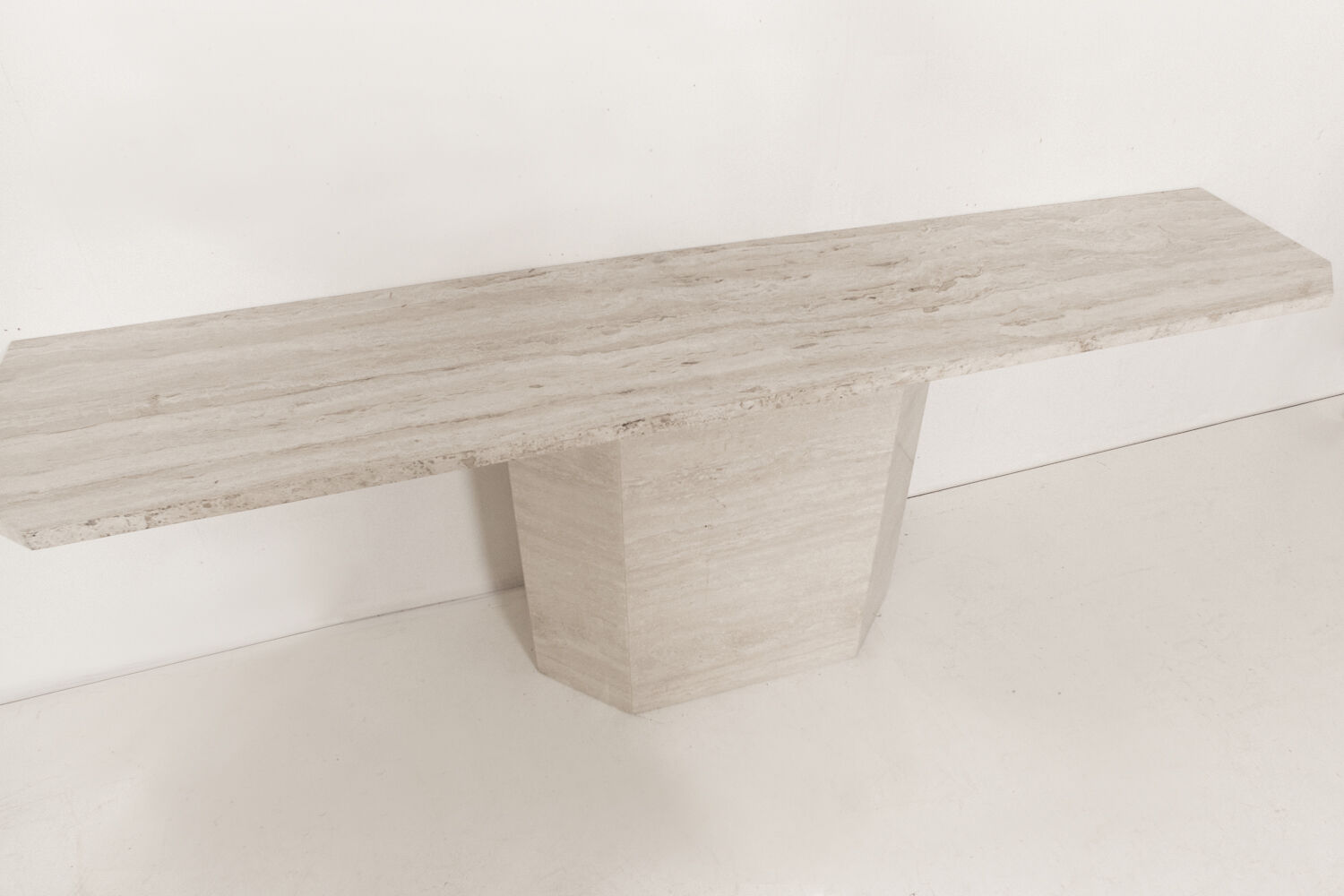 Italian travertine console 1970