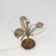 French Hollywood Regency style coffee table with lightning in brass flowers, 1950