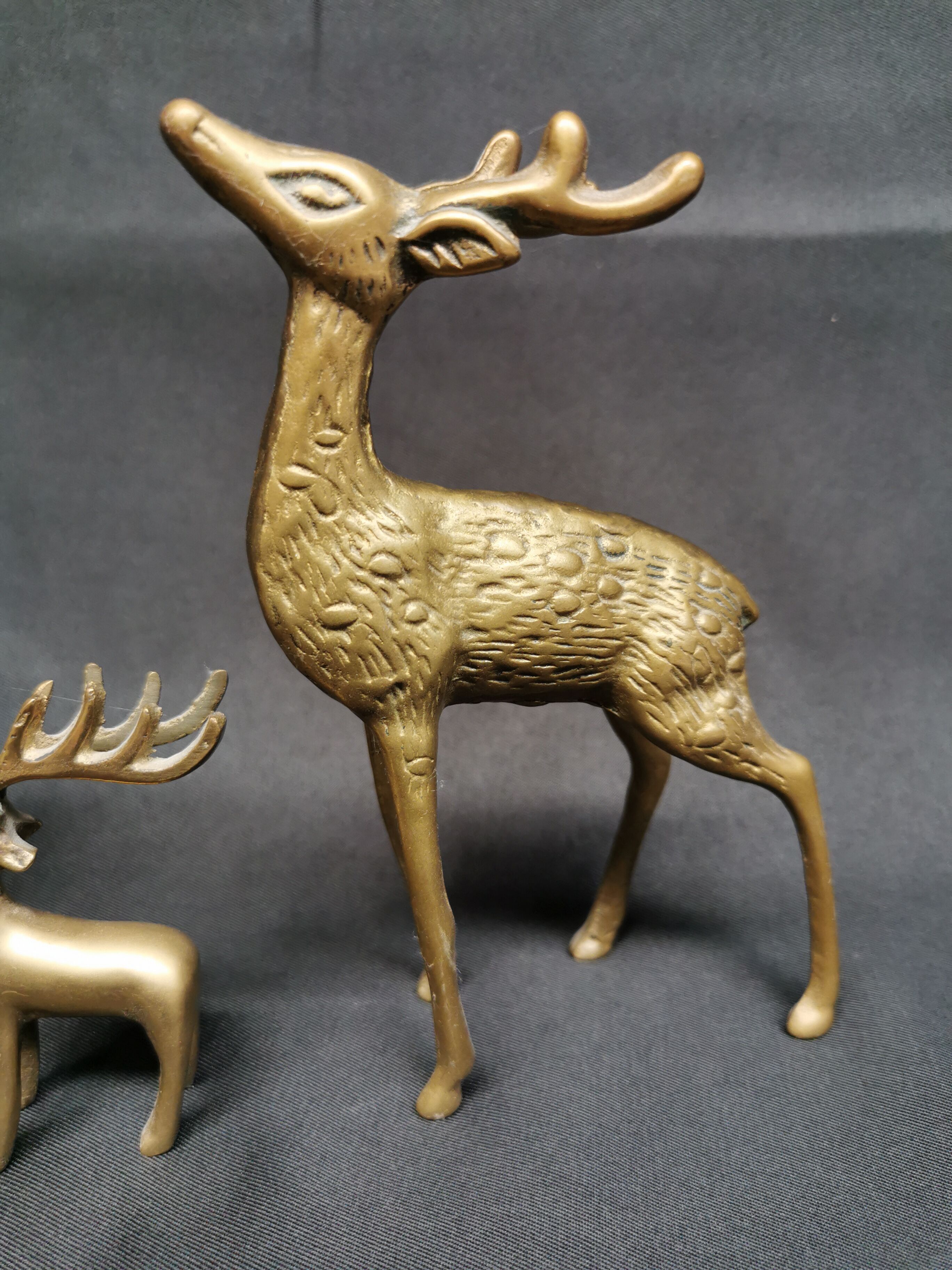 3 vintage animals deco / Brass Deer