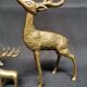 3 vintage animals deco / Brass Deer