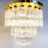 Flush mount chandelier by Glashutte Limburg, 1970s