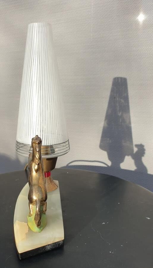 Art deco horse pitched bedside lamp 1930