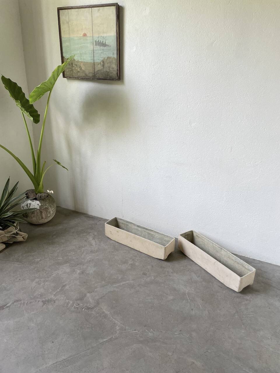 Paire de jardinière moderniste en éternité par Willy Guhl