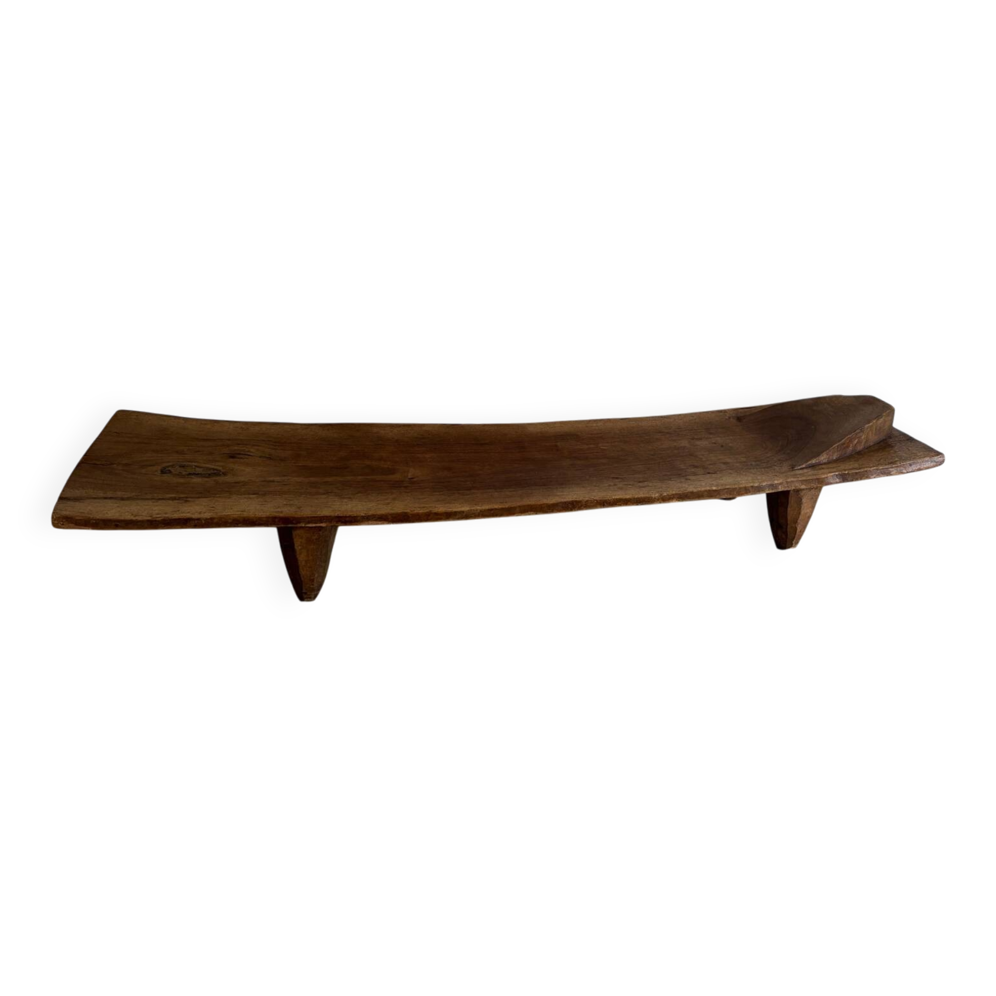 Large antique monoxyle bench in solid wood – 173 cm – sculptural piece