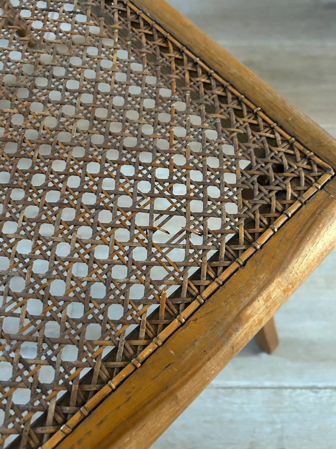 Wooden cane lounge chair