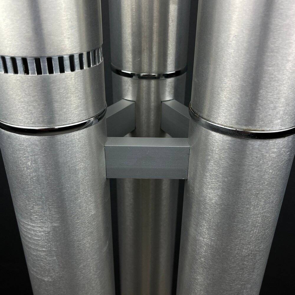 Brushed aluminium floor lamp, Italy, 1970s