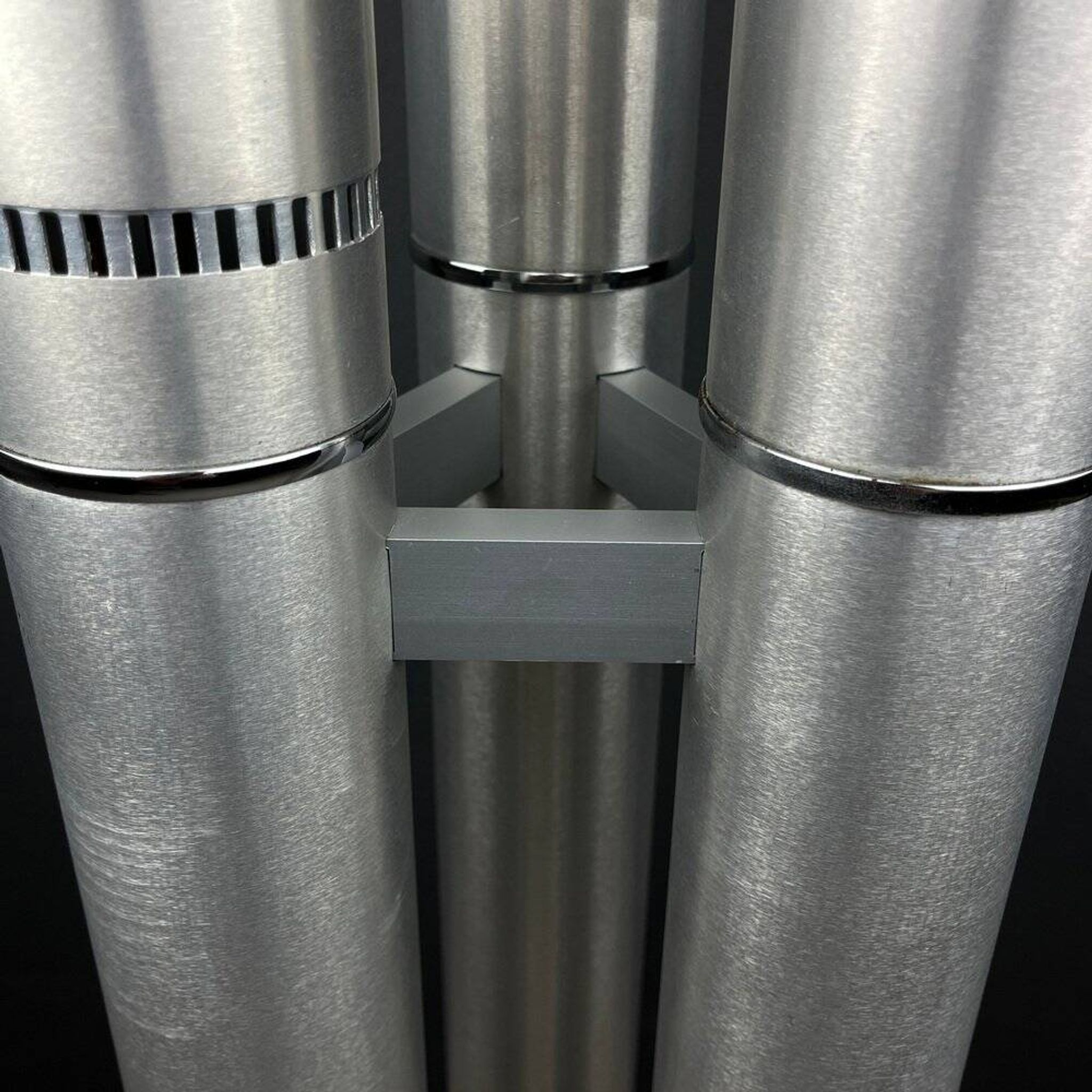 Brushed aluminium floor lamp, Italy, 1970s