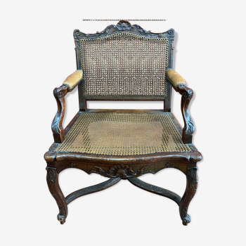 Cane-bottomed walnut chair, Regency period early 18th century