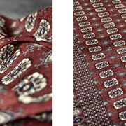 Handwoven red Boukhara oriental rug, 1960s