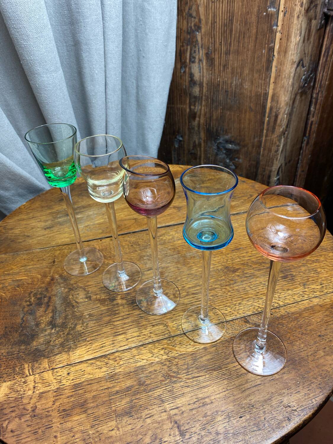 Blown glass liqueur glasses