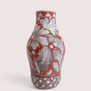 Large Fratelli Fanciullacci Sgraffito Ceramic Vase, Restored Kintsugi-Style