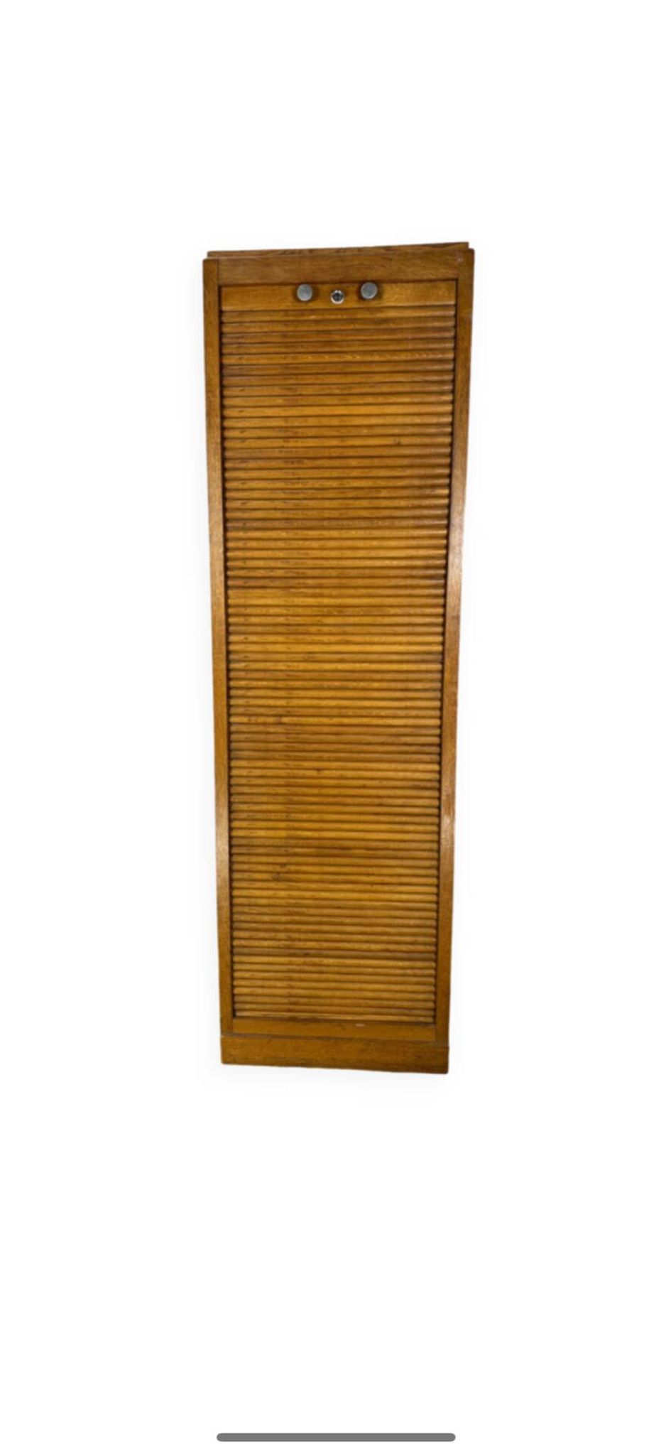 Vintage wooden curtain cabinet – antique office furniture