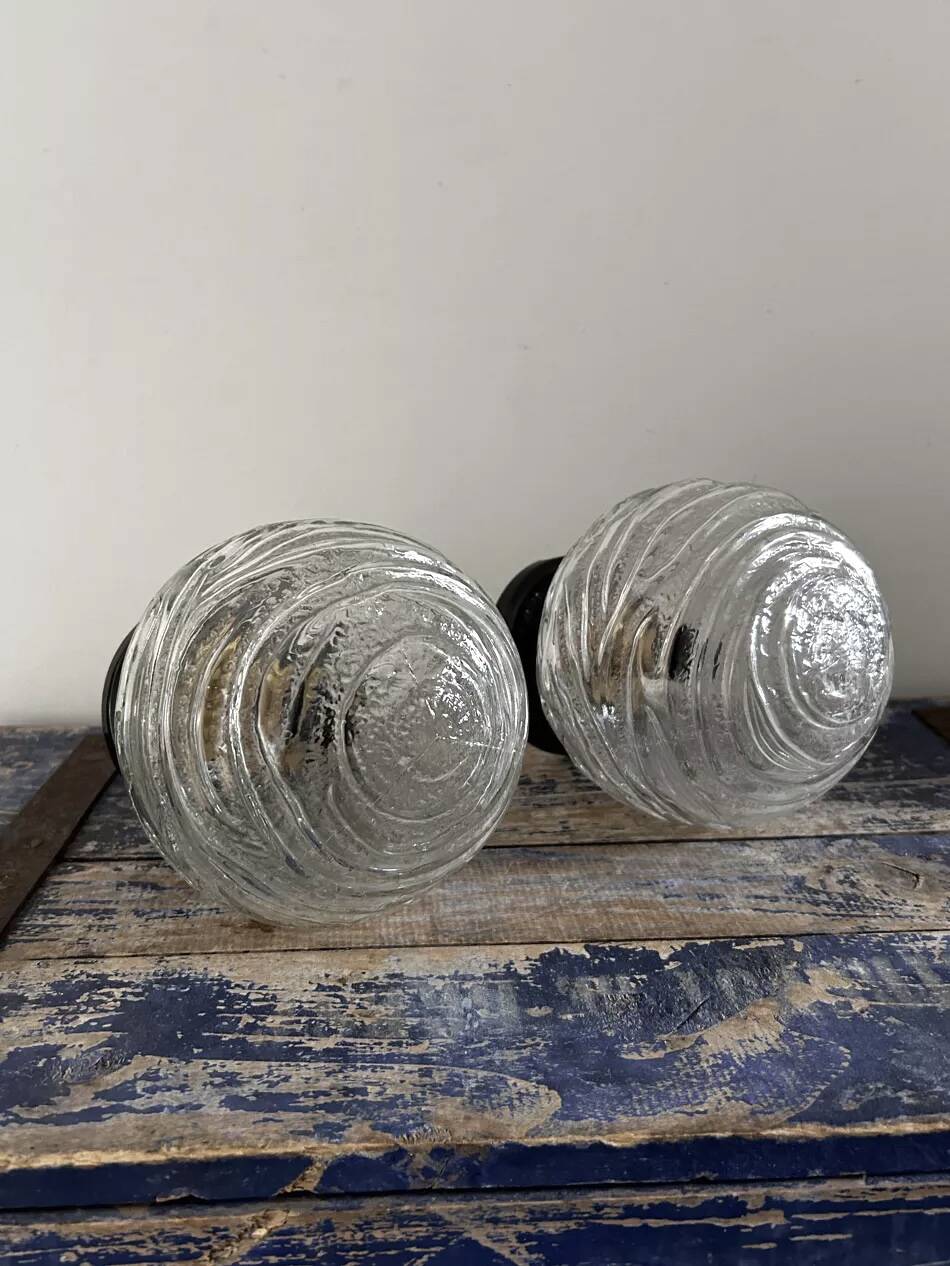 Pair of seventies globe wall lights