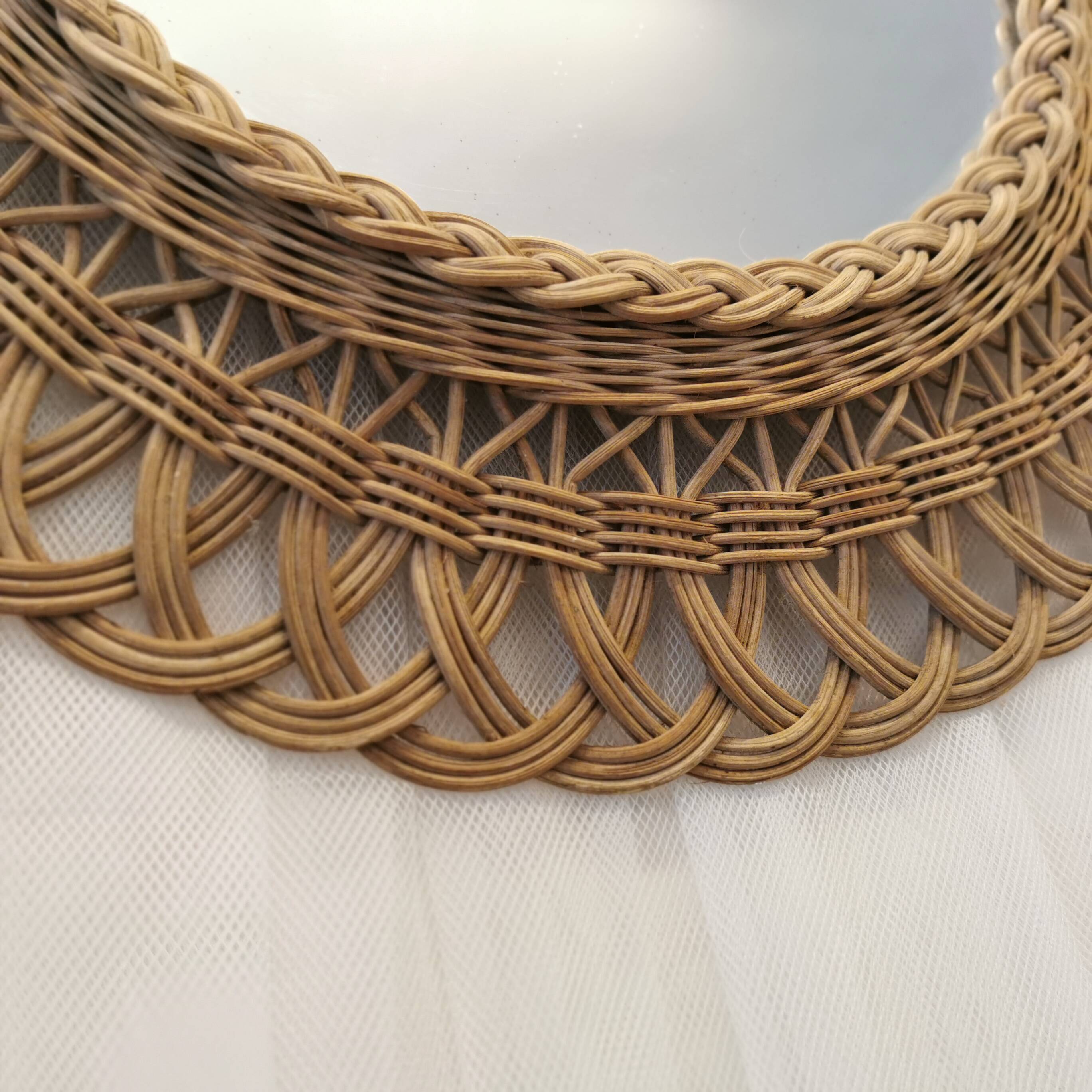 Rattan wall mirror