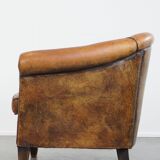 Fauteuil club en cuir de mouton