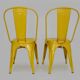 Pair of Tolix Chairs in yellow metal by Xavier Pauchard