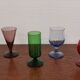Set of 6 old liquor glasses on mismatched feet
