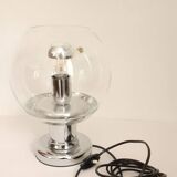 Space Age lamp in chromed metal and crystal, 1970