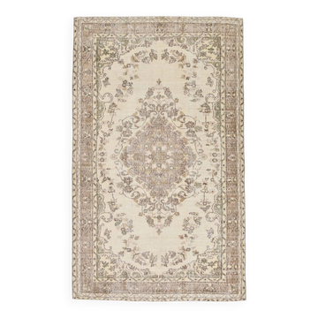 6x9 Beige & Brown Oriental Turkish Rug, 173x282Cm