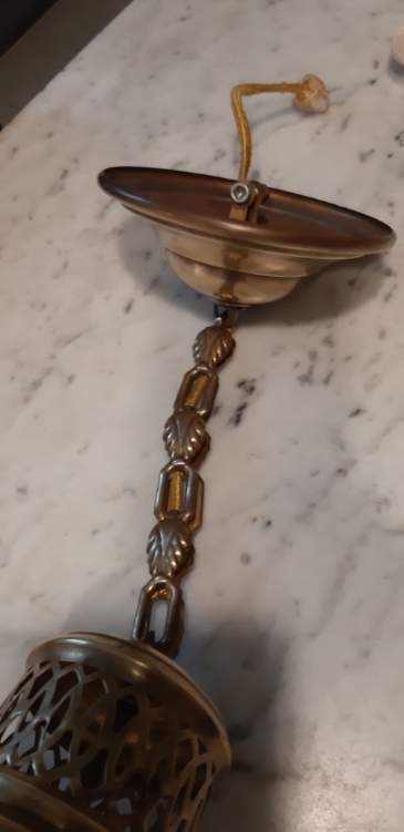 CIRCA art deco opaline hanging chandelier